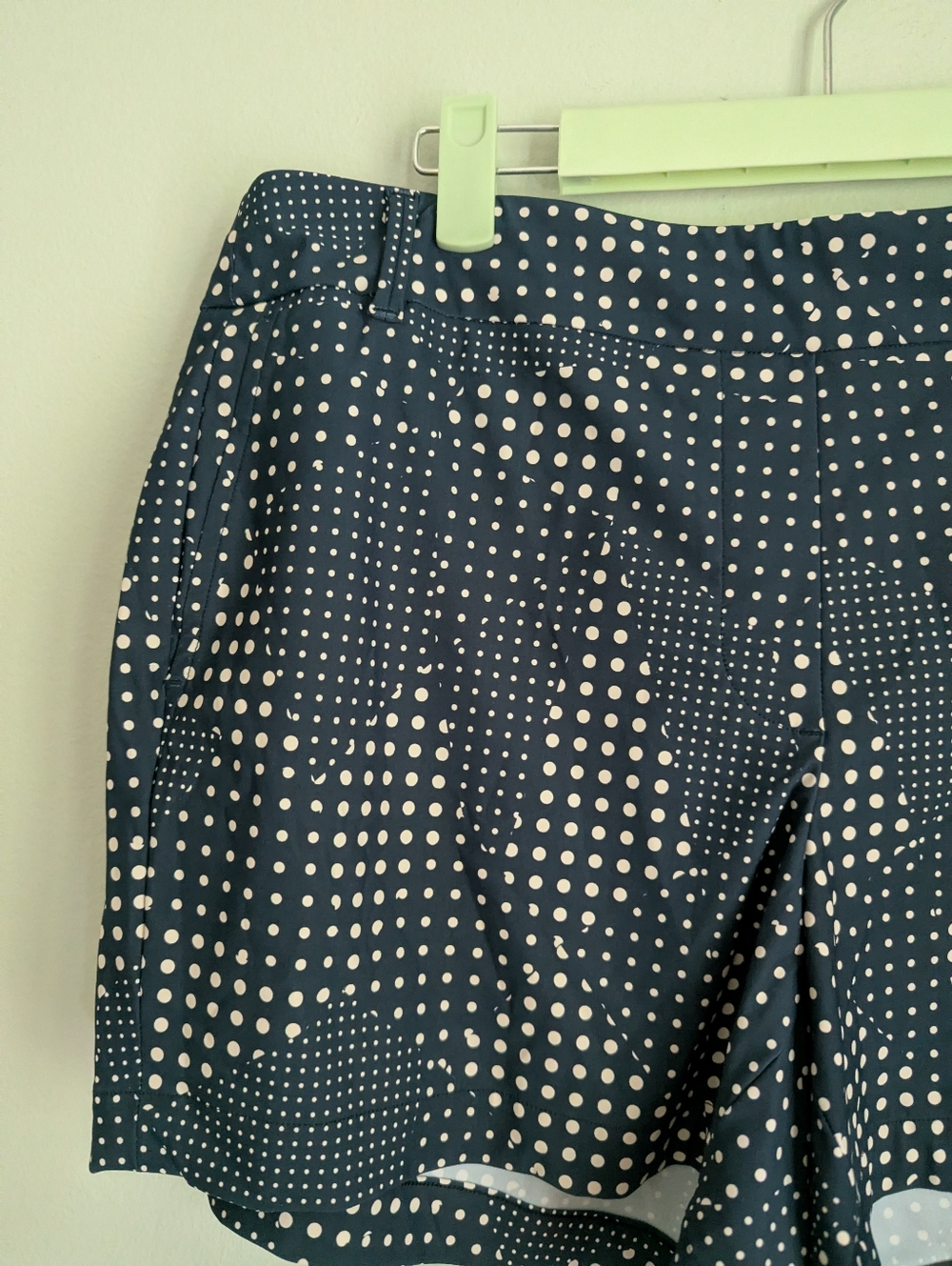 Spanx Women's XL Sunshine Shorts 4" Dot Patchwork Print Midnight Navy - Picture 2 of 10